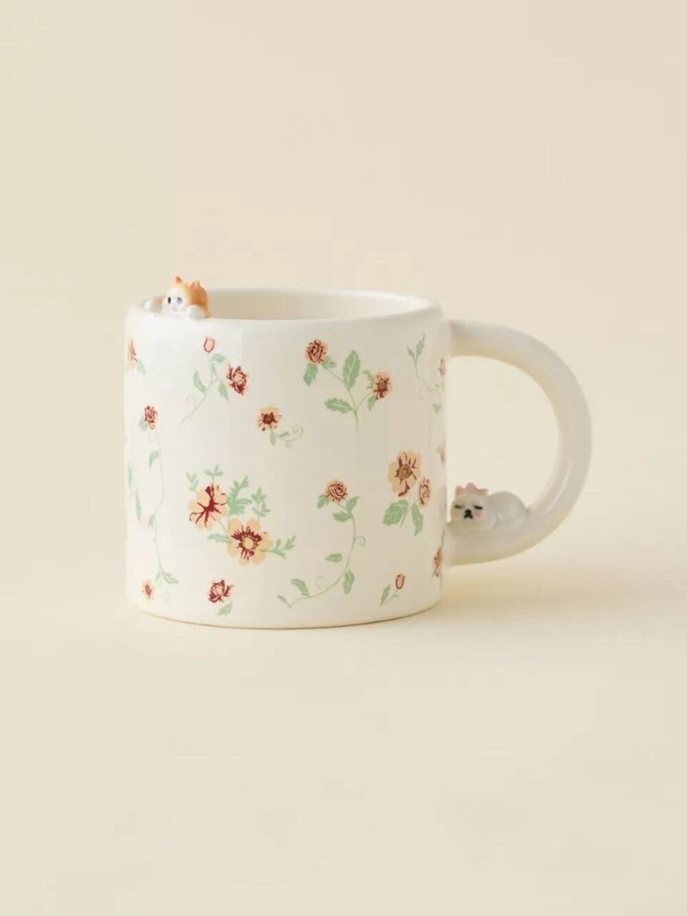 UO Animal Friends Ceramic Mug with Kitties